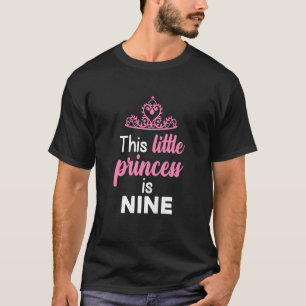 Kinder Deze kleine prinses is 9 tiara kroon 9e Bir T-shirt