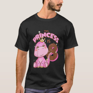 Kinder deze prinses is 8 meisjes 8e verjaardag roz t-shirt