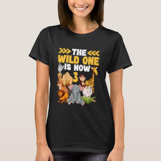 Kinder deze wilde is nu 3 dierentuin Safari 3de ge T-shirt (Voorkant)