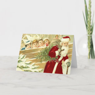 Kinder  die het Wenskaart van Santa Feestdagen Kaart