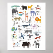Kinder Dier ABC Alphabet Art Poster (Voorkant)