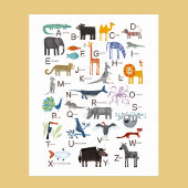 Kinder Dier ABC Alphabet Art Poster