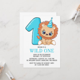 kinder dier oerwoud wild een eerste verjaardag kaart