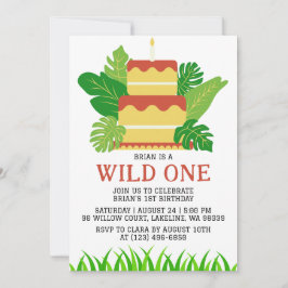 kinder dier oerwoud wild een eerste verjaardag kaart