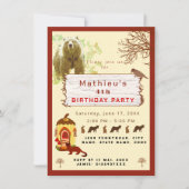 Kinder dieren en bomen verjaardagsfeestje kaart (Voorkant)