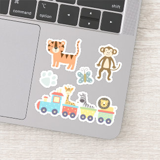 Kinder dieren in dierentuin sticker