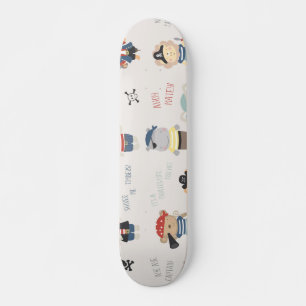 Kinder dierenpiraat persoonlijk skateboard