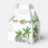 Kinder Dierensafari Baby shower Dank u Bedankdoosjes (Achterkant)