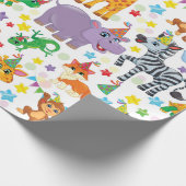 Kinder dierentuindieren cadeaupapier (Hoek)