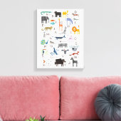 Kinder dierlijke ABC alfabet canvas print (Insitu (Woonkamer))