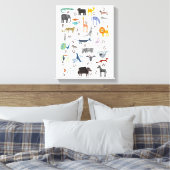 Kinder dierlijke ABC alfabet canvas print (Insitu (Slaapkamer))