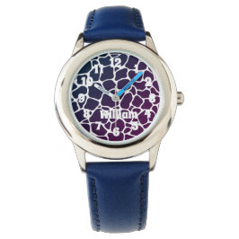 Kinder dierpatroon blauw horloge
