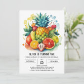 Kinder digitale grillige vruchten Verjaardag Kaart (Staand voorkant)