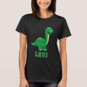 Kinder Dino dinosaur naam Levi T-shirt (Voorkant)