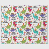 Kinder Dino is jarig Cadeaupapier (Vlak)