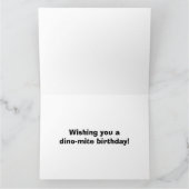 Kinder Dino Jurassic Trex Boy Dinosaur Birthday Kaart (Binnen)