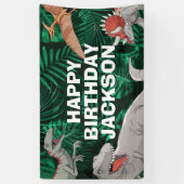 Kinder Dino Jurassic Trex Boy Dinosaur Birthday Spandoek (Verticaal)