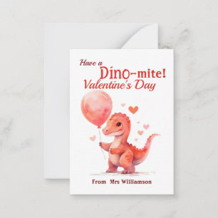 Kinder Dino-Mite Valentijnsdag Classroom Notitiekaartje