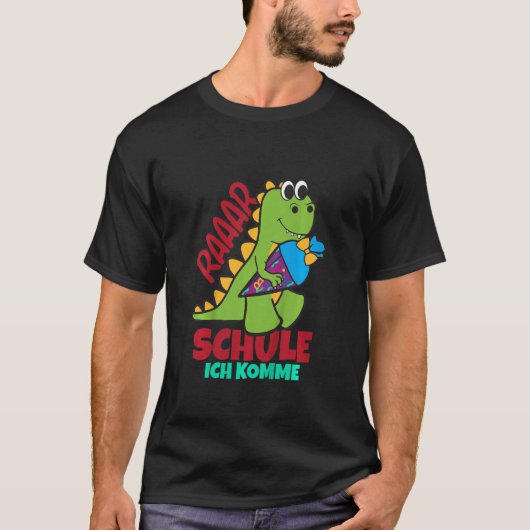 Kinder Dino School Dinosaur School Cone I come T-shirt (Voorkant)
