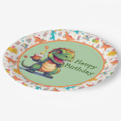 Kinder Dino Verjaardag Papieren Bordje (Gekanteld)