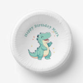 Kinder dinomijt! Schattigee Dinosaurus Verjaardag  Papieren Kommen (Voorkant)
