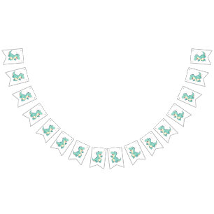 Kinder dinomijt! Schattigee Dinosaurus Verjaardag Vlaggetjes