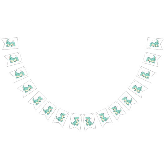 Kinder dinomijt! Schattigee Dinosaurus Verjaardag  Vlaggetjes (Alle)