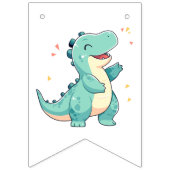 Kinder dinomijt! Schattigee Dinosaurus Verjaardag  Vlaggetjes (Tweede vlag)