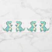 Kinder dinomijt! Schattigee Dinosaurus Verjaardag  Waterfles Etiket (Enkel label)