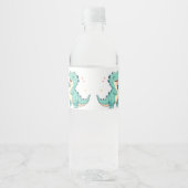 Kinder dinomijt! Schattigee Dinosaurus Verjaardag  Waterfles Etiket (Voorkant)