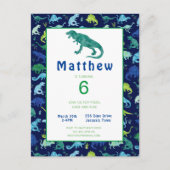Kinder Dinosaur Birthday Party T-Rex Uitnodiging (Voorkant)