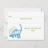 Kinder Dinosaur Birthday vult blanco dank in Notitiekaartje (Voorkant)