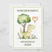 Kinder Dinosaur Boys School Classroom Valentijn Feestdagenkaart (Voorkant)