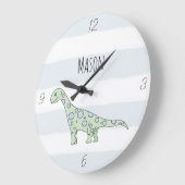 Kinder Dinosaur Cartoon & Name Boys Nursery Grote Klok (Hoek)