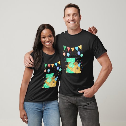 Kinder Dinosaur Dino met nummer drie T-shirt (Unisex)