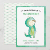 Kinder Dinosaur jongen Birthday Uitnodiging (Voorkant / Achterkant)