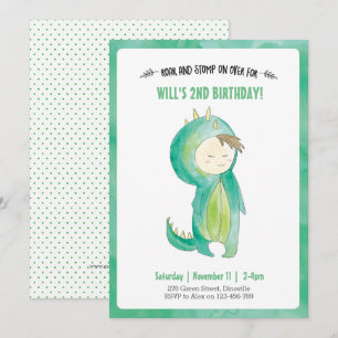 Kinder Dinosaur jongen Birthday Uitnodiging