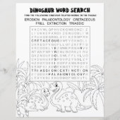 Kinder Dinosaur Puzzle Word Search (Achterkant)
