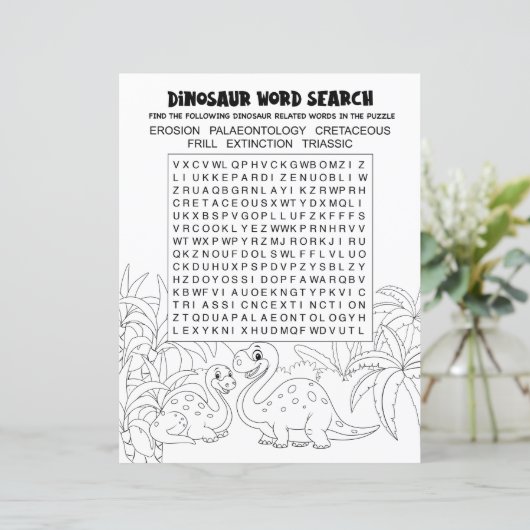 Kinder Dinosaur Puzzle Word Search (Staand voorkant)