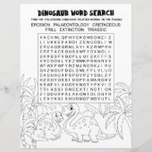Kinder Dinosaur Puzzle Word Search (Voorkant)