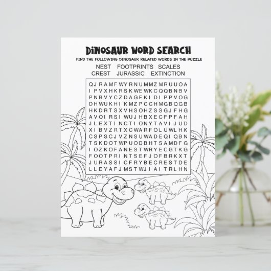 Kinder Dinosaur Puzzle Word Search (Staand voorkant)