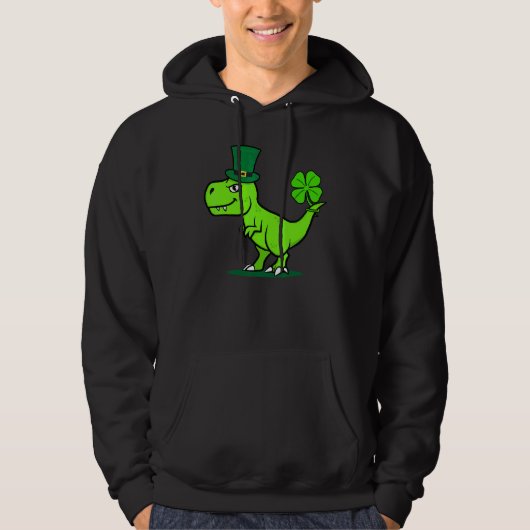 Kinder Dinosaur Saint Patrick's Day T Rex Dino Sha Hoodie (Voorkant)