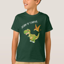 Kinder Dinosaur T-Rex voegt Naam T-Shirt toe