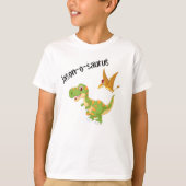 Kinder Dinosaur T-Rex voegt Naam T-Shirt toe (Voorkant)