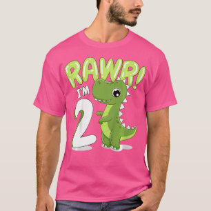 Kinder Dinosaurus 2e Verjaardag Outfit Dinosaurus  T-shirt