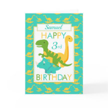 Kinder Dinosaurus 3e verjaardag blauw