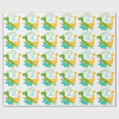 Kinder dinosaurus 3e verjaardag cadeaupapier (Vlak)