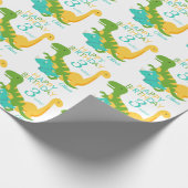Kinder dinosaurus 3e verjaardag cadeaupapier (Hoek)