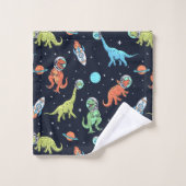 Kinder dinosaurus astronautenpatroon bad handdoek (Wasdoekje)
