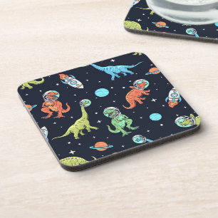Kinder dinosaurus astronautenpatroon bier onderzetter
